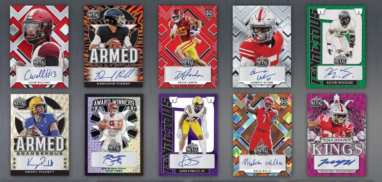 2022 Leaf Metal Draft Football Hobby 3-Box Random Serial # Group